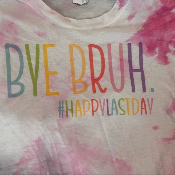 Pink and White Tie-Dye Short Sleeve Tee - Picture 2 of 3